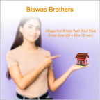 BISWAS BROTHER Village Hut Bricks Wall Roof Tiles Wood(65 MM 65 MM 75 MM) Sweet Home Village, Multicolor