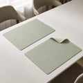 The Table Tales Premium Double-Sided PU Leather Placemat Set of 2 | Reversible Waterproof Heat Resistant Table Mats | Kitchen Dining Accessories | 45 x 30 cm (Mint Green & Ivory) Kafalo