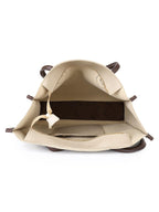 LEGAL BRIBE Womens Textured Shoulder Tote Bag (Beige)