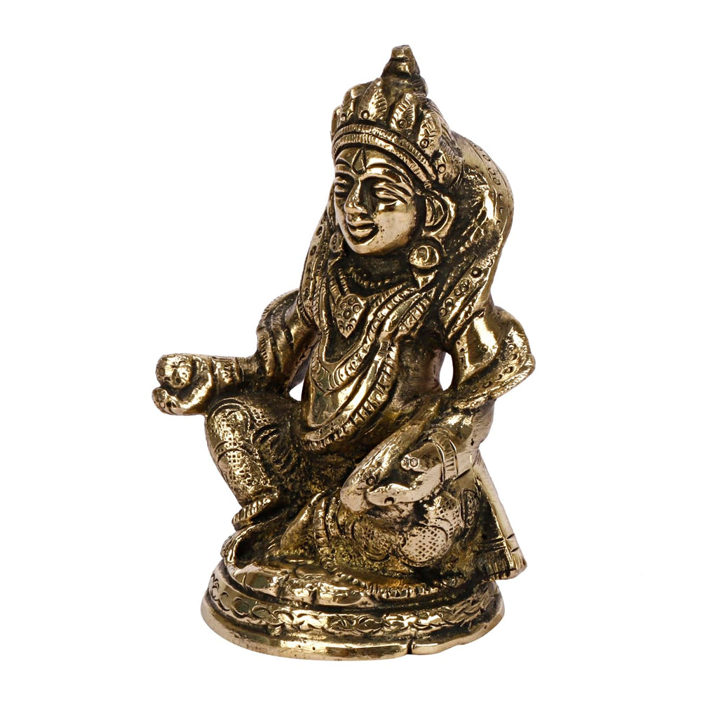 SVARUP Brass Kuber Sitting Statue Yantra Vastu Remedy Shri Kubera Idol for Good Luck Money Gold Color (8x6x11 cm)
