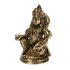 SVARUP Brass Kuber Sitting Statue Yantra Vastu Remedy Shri Kubera Idol for Good Luck Money Gold Color (8x6x11 cm)