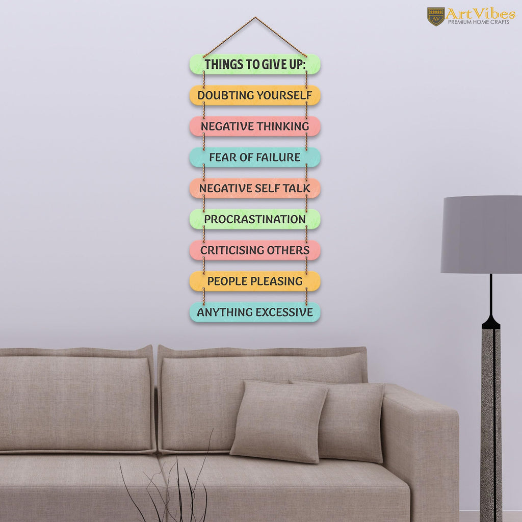 Artvibes Positive Quote Wall Hanging Wooden Art | Quotes Decor Item | Wall Accent | Office Wall Decoration Items | Inspirational Quotes Wall Art | Mdf Wall Decoration | Gift Items (WH_9302N)