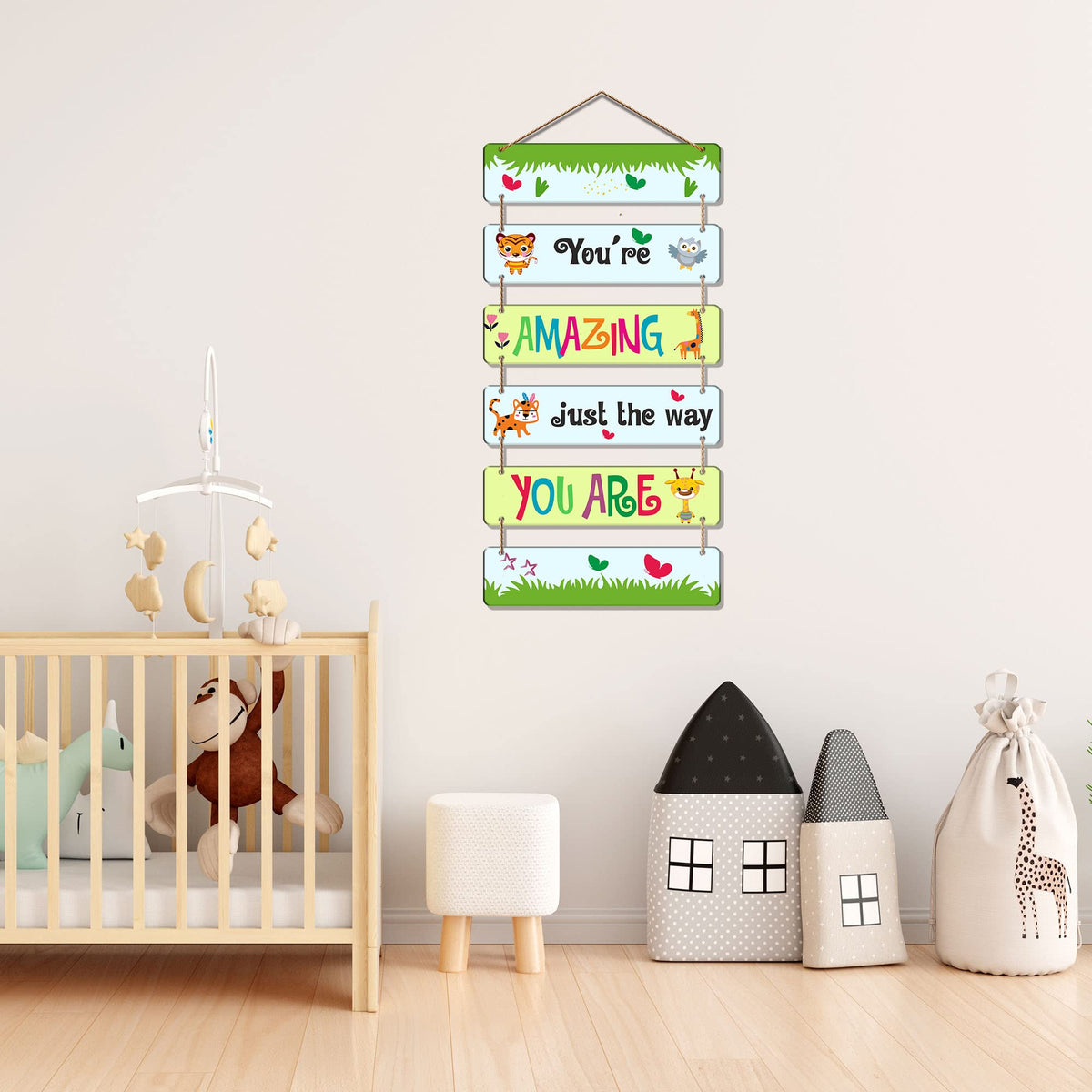 Artvibes Decorative Wall Hanging Wooden Art Decoration item for Living Room | Bedroom | Home Decor | Gifts | Quotes Decor Item | Wall Art For Hall | Mdf Wall Decoration, Set of 6 (WH_3290NR)