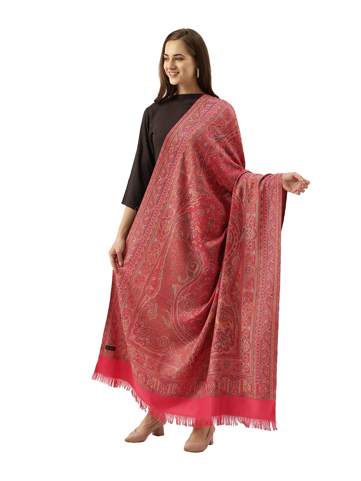 Pashmoda Women Antique Jamawar Shawl (Size: 101 X 203 CM)