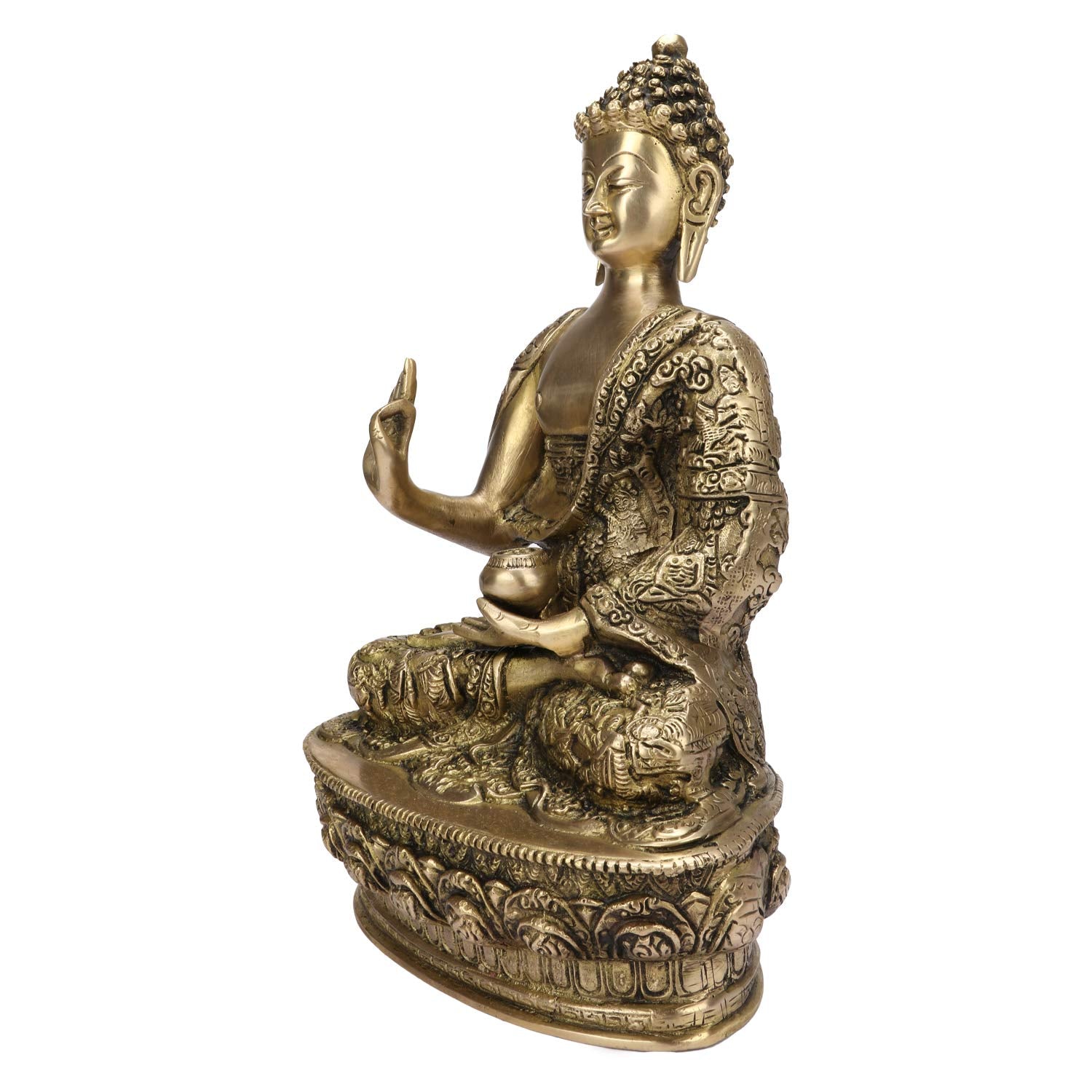 ARTVARKO Life Story Brass Blessing Gautam Buddha Statue Idol for Home Decoration Religious Office Gift Showpiece Vastu Luck Statue 12 Inch Big Decor.