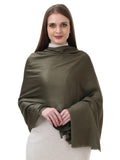 EH Viscose Pashmina Scarf For Women, Twill Weave, Thick, Solid Color Wraps, All Weather, Large, Warm, Very Soft Pashmina Feel Scarves (Olive Green), Female