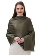 EH Viscose Pashmina Scarf For Women, Twill Weave, Thick, Solid Color Wraps, All Weather, Large, Warm, Very Soft Pashmina Feel Scarves (Olive Green), Female