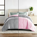 Hotel Collection 150 Gsm All Season Comforter Double Bed AC Blanket/Quilt/Rajai Soft & Breathable Microfiber Lightweight (90 X100 Inches) - Double Bed Comforter - Baby Pink/Silver Grey Color Kafalo
