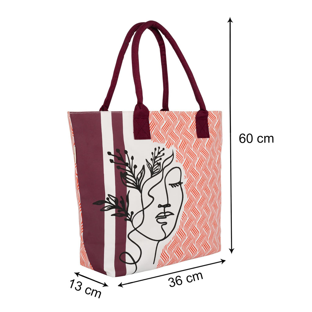 earthsave All Purpose Tote Bag - Girl| Printed Organic Multipurpose Cotton Bags | Cute Hand Bag for Girls | Best for College, Travel | Reusable Shopping Bag | Eco-Friendly Tote Bags