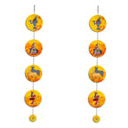 Artvibes Cows & Lord Shri Krishna Playing Flute Indian Art Wall And Door Hanging for Home | Spiritual Decor Items | Wall Poster | Artwork| Stylish Modern Decor Item | Gift Items (WH_5215N), Set of 2