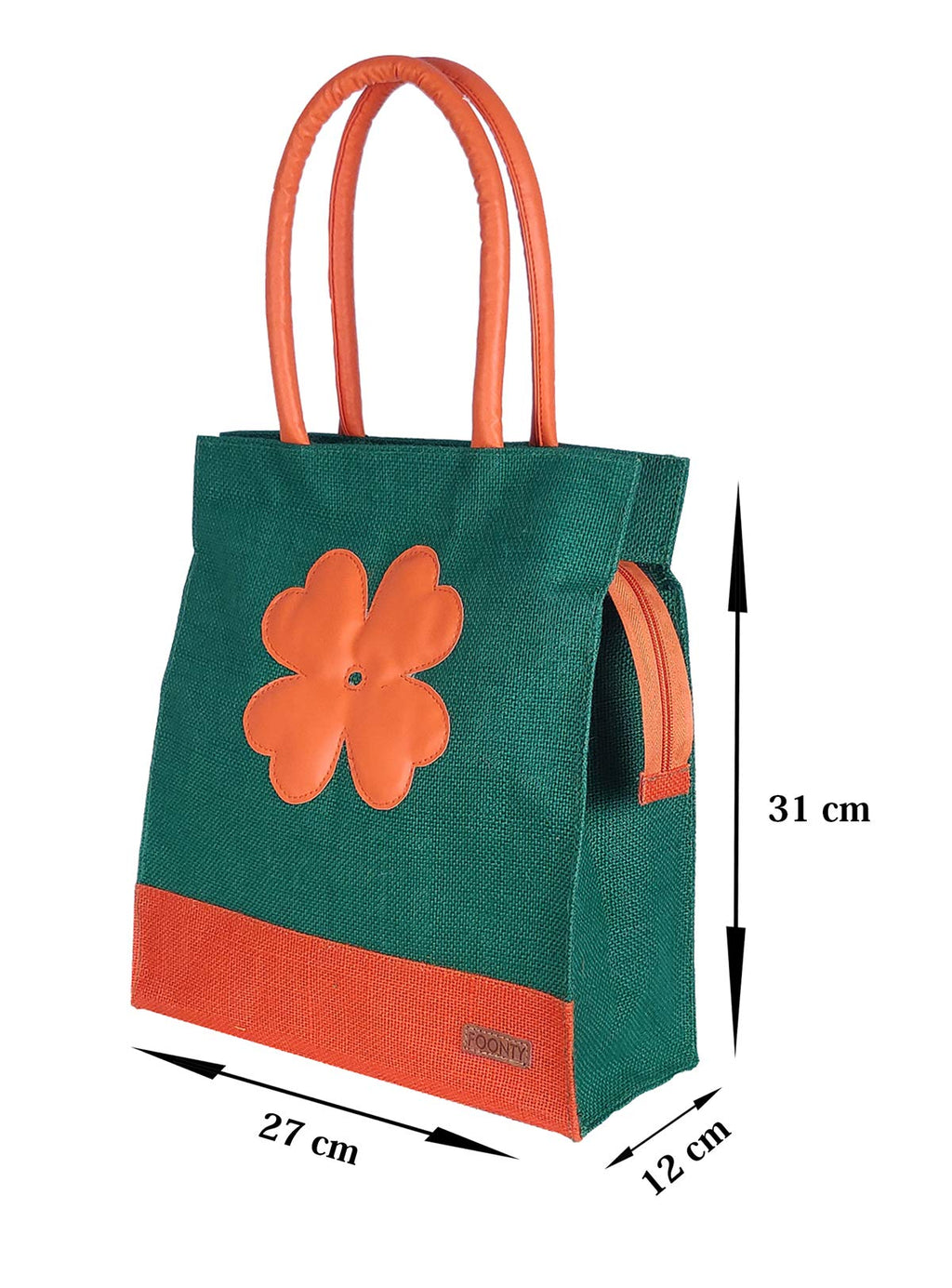 Foonty Exclusive Sunflower Daily Use Jute Lunch Bag(Green,FFFWB6015B)