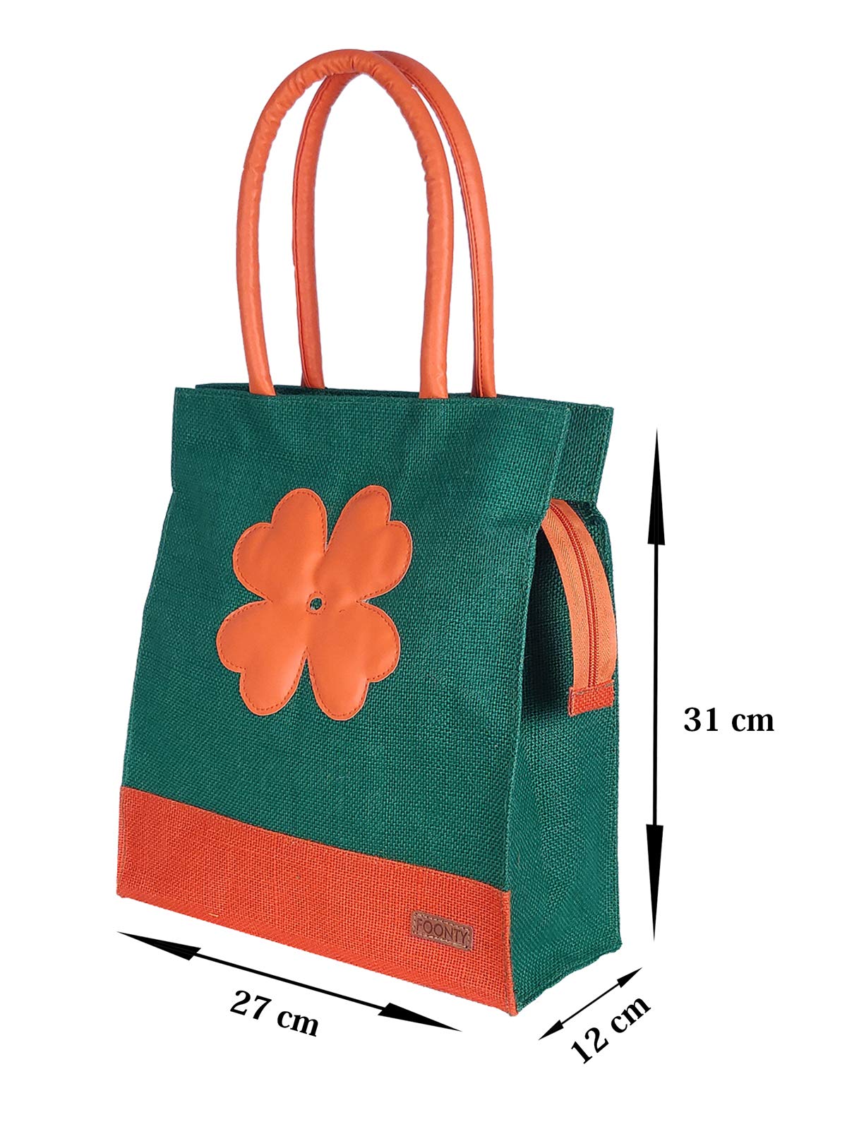 Foonty Exclusive Sunflower Daily Use Jute Lunch Bag(Green,FFFWB6015B)