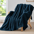 Rangrika.in Ultra Soft Bed Blanket, Premium Flannel Fleece Plush Throw, Ribbed Texture Mink Touch, Lightweight Warm Cozy AC & Mild Winter Use, Machine Washable (Green, Double) Kafalo