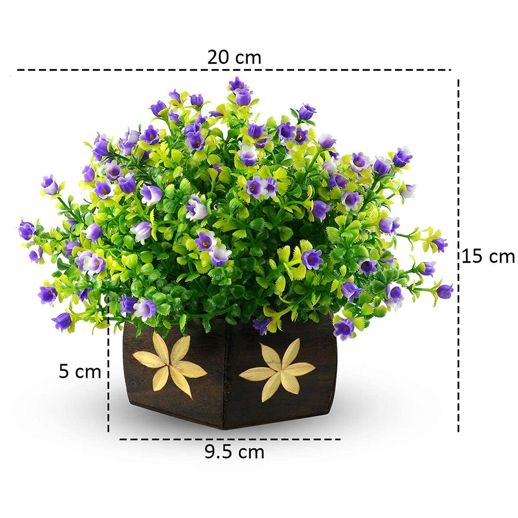 Reiki Crystal Products Beautiful Artificial Bonsai Plant with Pot | Bonsai Tree/Plants | Bonsai Tree for Indoor with Wooden Pot for Office Home Decor Showpiece (Pack 0f 1 pc)