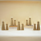 Behoma Handcrafted Gold Tea Light Candle Holders Pack of 5 Sets