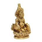 ARTVARKO Brass Kuber Murti Lord of Treasure Wealth Maharaj Kuber Statue for Tijori Locker Money Safe Kubera Idol 3 Inch Gold