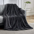 Goyal's Ultra Soft Flannel Sherpa Blanket for AC Room, Mild & Heavy Winter Use | Single Bed Reversible Plush 500GSM Blanket 55 x 90 Inches | Thick Warm Cozy Dual Layer Microfibre Throw - Grey Kafalo