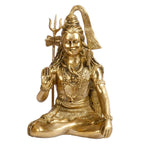 ARTVARKO Brass Lord Shiva Shankar Shiv Statue Bhole Nath Bhagwan Big Murti Office Home Decor Showpiece Statue Size 12 Inches