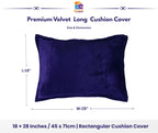 RD TREND® Velvet 250 GSM Rectangular 18x 28 Inches Cushion Covers Set of 2 | Throw Pillow Covers for Sofa, Bed & Living Room | Perfect for Home Décor Solid Purple