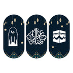 Artvibes Mecca Madina Decorative Wall Hanging Wooden Art Decoration Item for Living Room | Islamic Decoration | Wall Illustrations | Art Painting| Stylish Decor Item | Gift Items (WH_9008N), Set of 3