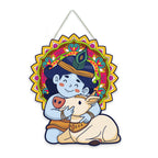 Artvibes Bal Krishna with Cow Wall And Door Hanging for Home Decoration | Religious Wall Art | Spiritual Decor Items | Wall Poster | Artwork| Stylish Modern Decor Item | Gift Items (WH_8604N)