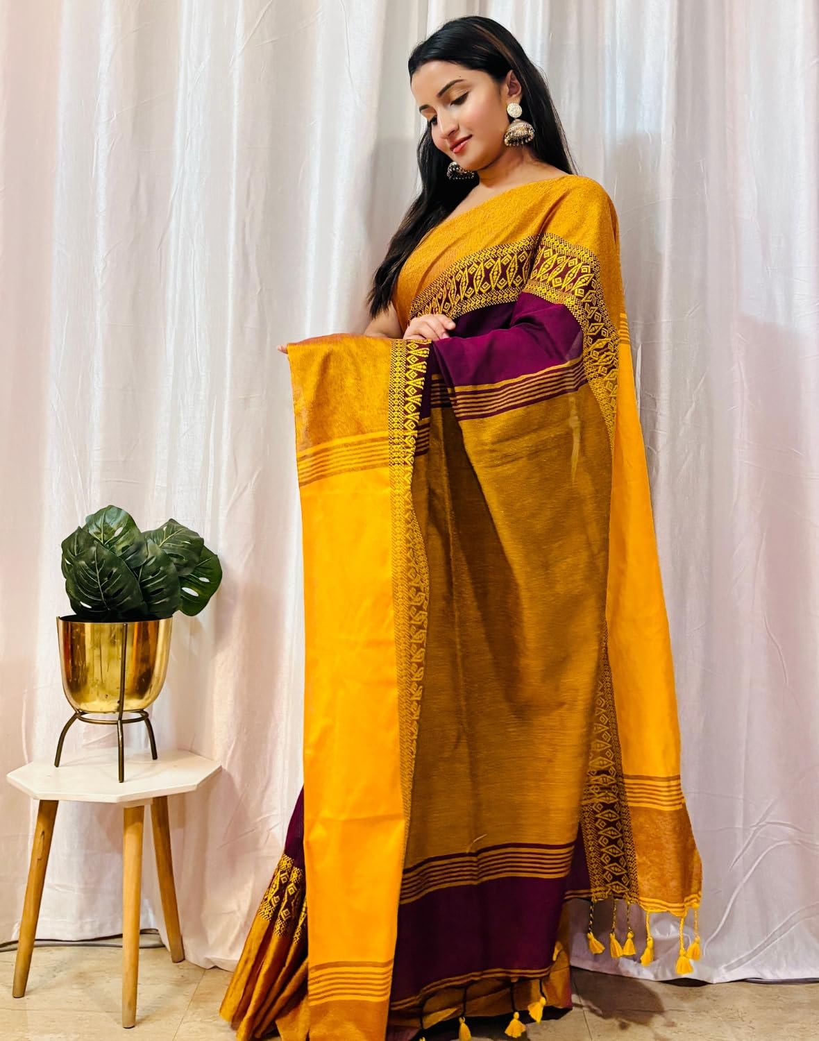 dB DESH BIDESH Women's cotton saree for woman new, collection handloom sarees for women cotton linen design farewell georgette party, wear sarees wedding summer trending cotton sarees for women