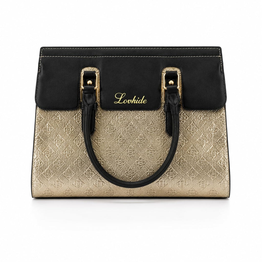 LOVHIDE Women’s Handbag Stylish Tote Bag for Women Elegant Shoulder Carry Bag with Double Handles and Spacious Design(Gold)