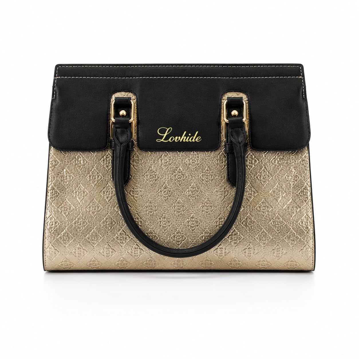 LOVHIDE Women’s Handbag Stylish Tote Bag for Women Elegant Shoulder Carry Bag with Double Handles and Spacious Design(Gold)