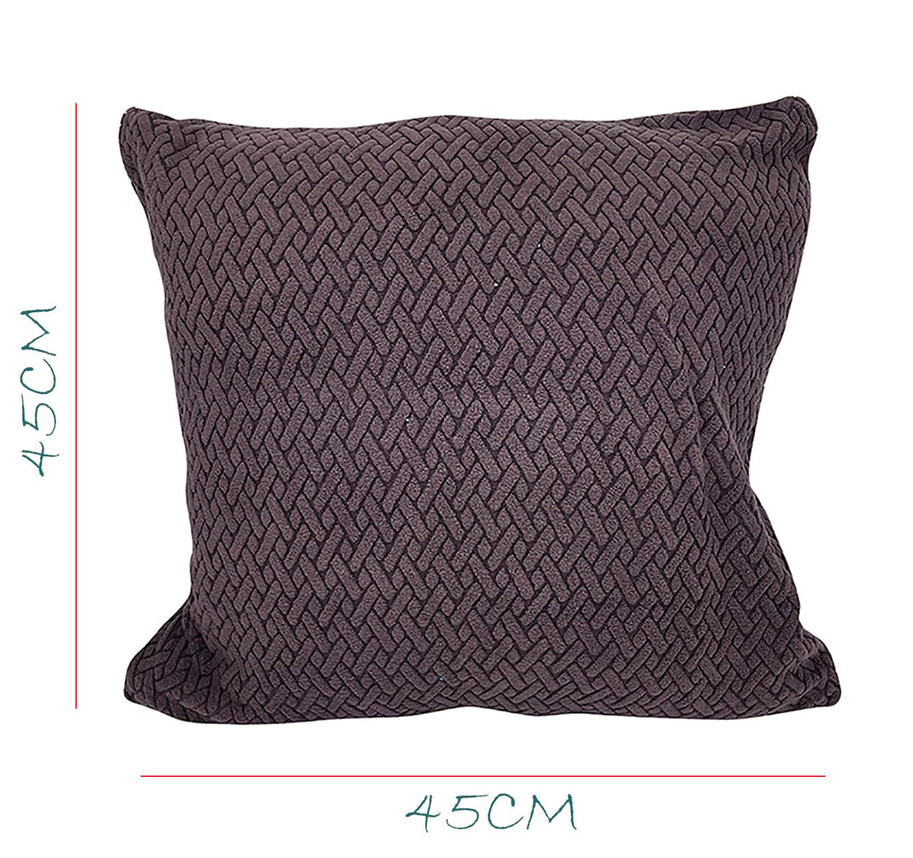 House of Quirk Polar Fleece Fabric Cushion Cover with Zipper Pack of 4 (Dark Brown, 45 x 45 cm)