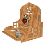 LINGAZ Wall Mounted Wooden Home Pooja Temple Mandir Puja Room Items Stand Office Decor