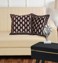 DECOMIZER Jacquard Geomteric Cushion Covers 24 Inch X 24 Inch Set Of 2 Ethnic Motifs 240 TC Cushion Covers,Design- Ambi,Color- Coffee