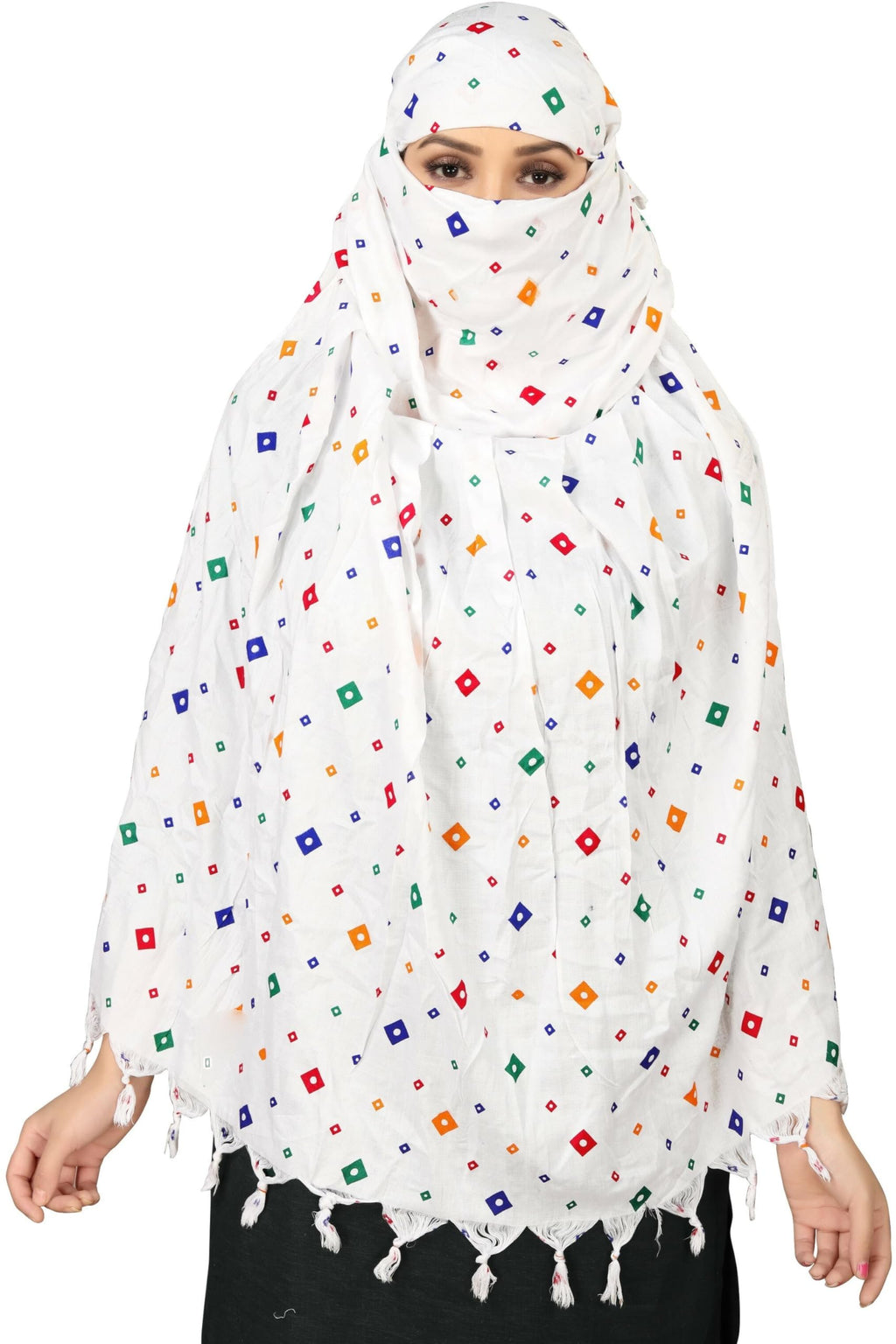 VASTTRAM Women's Pure Cotton Long Scarves Scarf Cum Mask usable for Driver Anti Pollution Full Face Cover With UV Sun Rays Protection