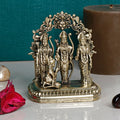 ARTVARKO Ram Darbar Brass Statue Shree Ram Ji Sita Laxman Hanuman Home Décor Puja Murti for Mandir Temple (Small Size -7x5.5x8 cm)