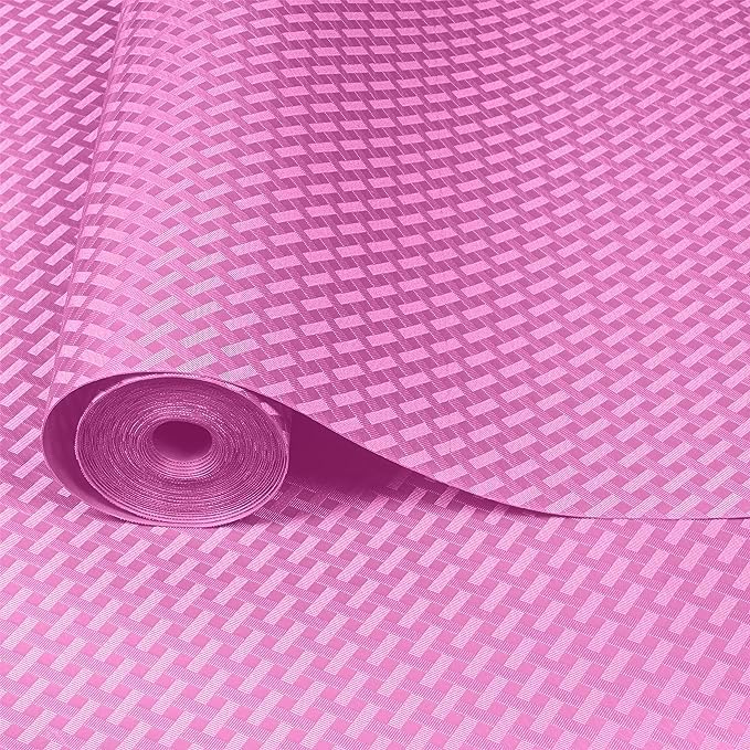 GripEasy Ethylene_Vinyl_Acetate_Eva 45 Cm X 1.5 M Pink Food Grade Eva Multipurpose Shelf Liners Mat Roll For Kitchen Drawer, Mat,Cupboad Mat, Dinning Almirah (Check Texture Pink) Kafalo