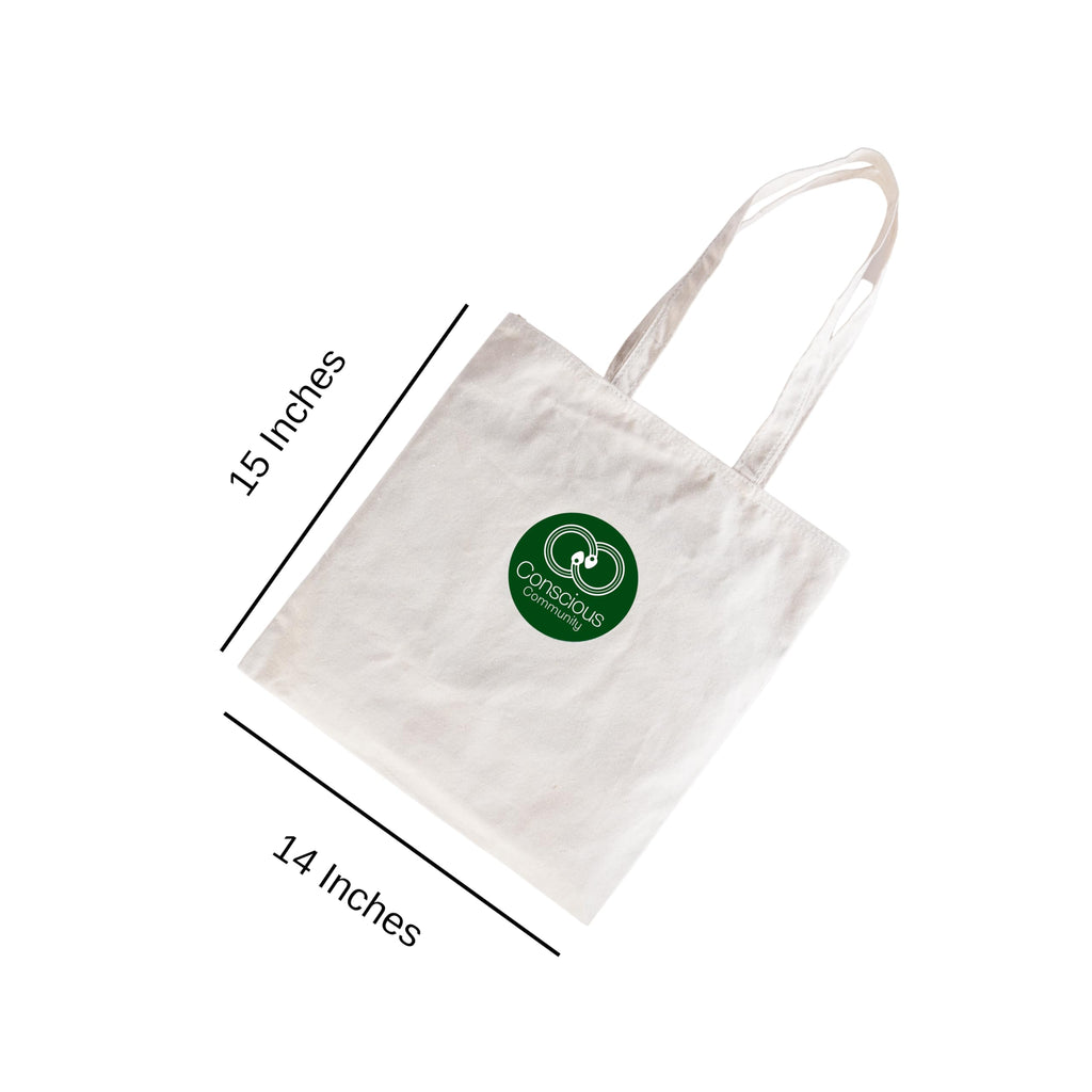 Conscious Community Tote Bag – Reusable Cotton Shopping & Grocery Bag with Sustainable, Washable, Multipurpose Bag Pack Of-4