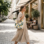 OLL Floral Canvas Tote Bag for Women | Pinterest Viral Aesthetic Tote Bag | 15x15 Inch Large Reusable Shoulder Bag | Summer Casual Daily Use Handbag for Office, College, Shopping & Travel - DGSN-20