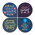 Artvibes Believe in Your Self Inspirational Quote MDF Wood Wall Hanger Ornaments For Home Office | Quotes Decor Item | Motivational Wall Decor | Wall Accent | Graphic Art | Gifts (WH_8413NV), Set of 4