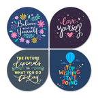Artvibes Believe in Your Self Inspirational Quote MDF Wood Wall Hanger Ornaments For Home Office | Quotes Decor Item | Motivational Wall Decor | Wall Accent | Graphic Art | Gifts (WH_8413NV), Set of 4