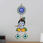 Artvibes Baby Krishna Evil Eye Wall Hanging for Home Entrance Door Decor | Nazar Battu Protection Hanging for Living Room Bedroom Temple | Vastu Positive Energy Decorative Gift (WH_8571N)