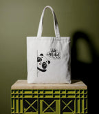 Reusable Cotton Fabric Cute Panda Printed Tote Bag Ideal for Travel Shopping College & Office Use