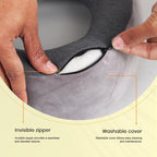 Billebon Memory Foam Neck Pillow with Cooling Gel, Snake Shape Travel Pillow with Snap Button, Neck Rest for Travelling & Flight Travel, Ergonomic Support for Comfort & Pain Relief, Black, Combo