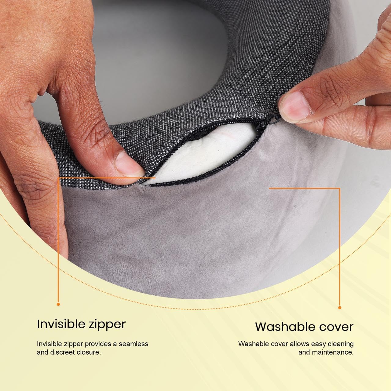 Billebon Memory Foam Neck Pillow with Cooling Gel, Snake Shape Travel Pillow with Snap Button, Neck Rest for Travelling & Flight Travel, Ergonomic Support for Comfort & Pain Relief, Black, Combo
