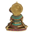 ARTVARKO Hanuman Brass Statue | Lord Bajarang Bali Multicolor Stone Work Height 8 Inch
