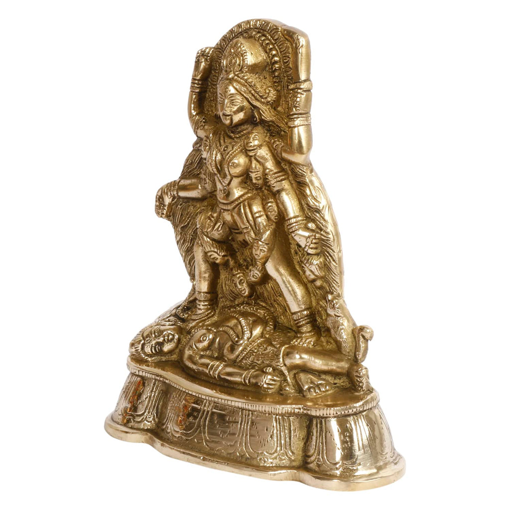 ARTVARKO Brass Kali Maa Sculpture Murti Adi Shakti Ma Idol Murti Ideal for Home Temple Navratri puja Festival Pooja Gifting 7 Inches