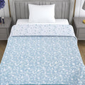 Mafatlal Sparsh Dohar Single Bed, 150 GSM Pure Cotton Malmal, Reversible AC Blanket, Soft & Breathable Cotton Blanket for Summer, Monsoon & Winter, 147 x 223 cm, Muted Steel Blue & White Kafalo