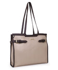 LEGAL BRIBE Stylish Buckle Tote Bag (Cream)