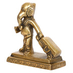 SVARUP Brass Ganesha Travelling Ganesh with Suitcase Bag Idol Statue Home Decor Gift Height 4 inch