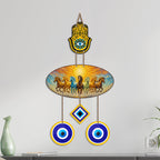 Artvibes Premium Seven Running Horses Evil Eye Wall Decor for Home Entrance | Lucky Vastu Wall Hanging for Success Prosperity Wealth and Positive Energy | Living Room | Office | Gift Item (WH_85133N)