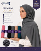 MIRTAZ Women's Chiffon Hijab Combo Pack of 6 | Soft Lightweight Plain Hijab Scarf | 180 x 70 cm
