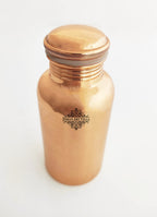INDIAN ART VILLA Copper Shine Finish Water Bottle – 300 ML, Pure Copper Bottle for Ayurvedic Health Benefits, Drinkware, Stylish Design for Daily Use, Yoga, Travel, Office, and Gifting, Set of 1